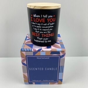 Hunigift Scented Soy Candle Lavender and Vanilla Scent Wooden Wick NEW